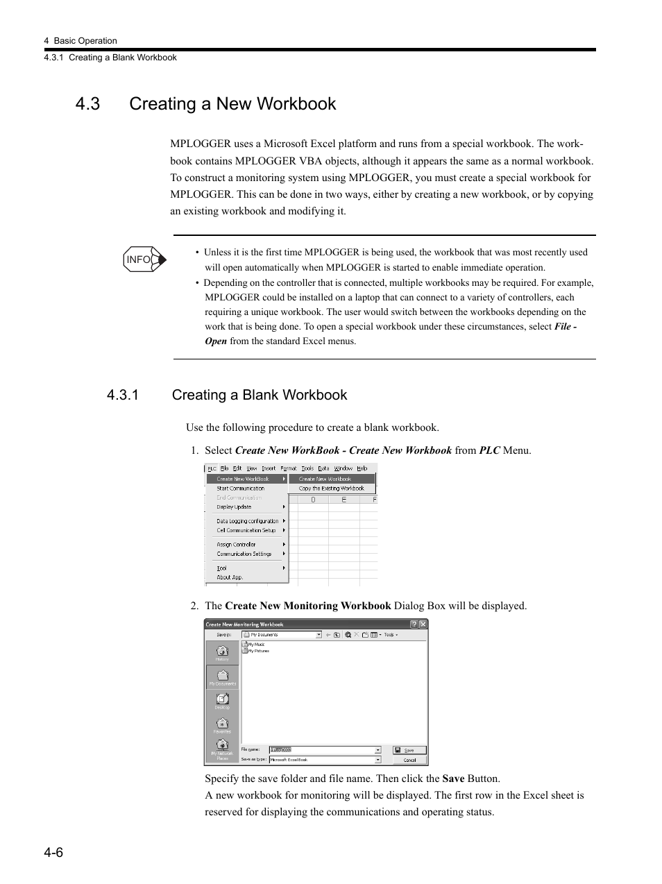 3 creating a new workbook, 1 creating a blank workbook | Yaskawa MP900 Series MPLOGGER User Manual | Page 36 / 126
