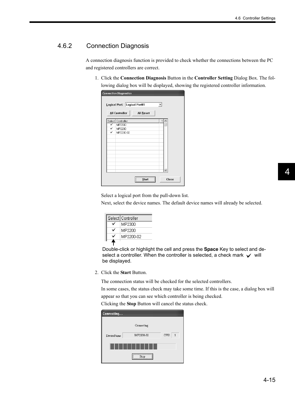 2 connection diagnosis | Yaskawa MP900 Series MPLOGGER User Manual | Page 45 / 126