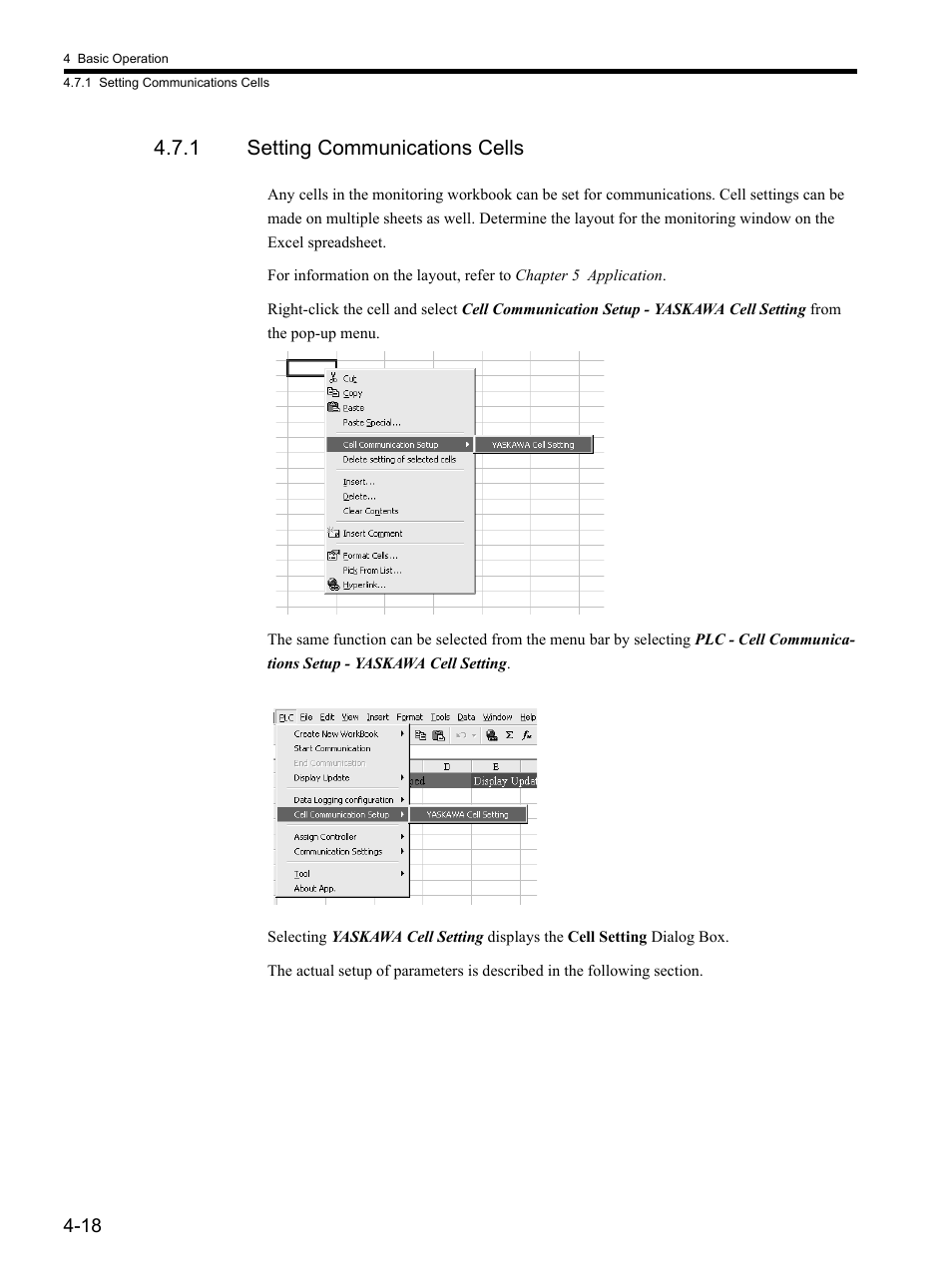 1 setting communications cells | Yaskawa MP900 Series MPLOGGER User Manual | Page 48 / 126