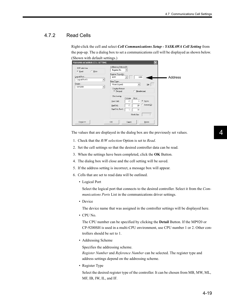 2 read cells | Yaskawa MP900 Series MPLOGGER User Manual | Page 49 / 126