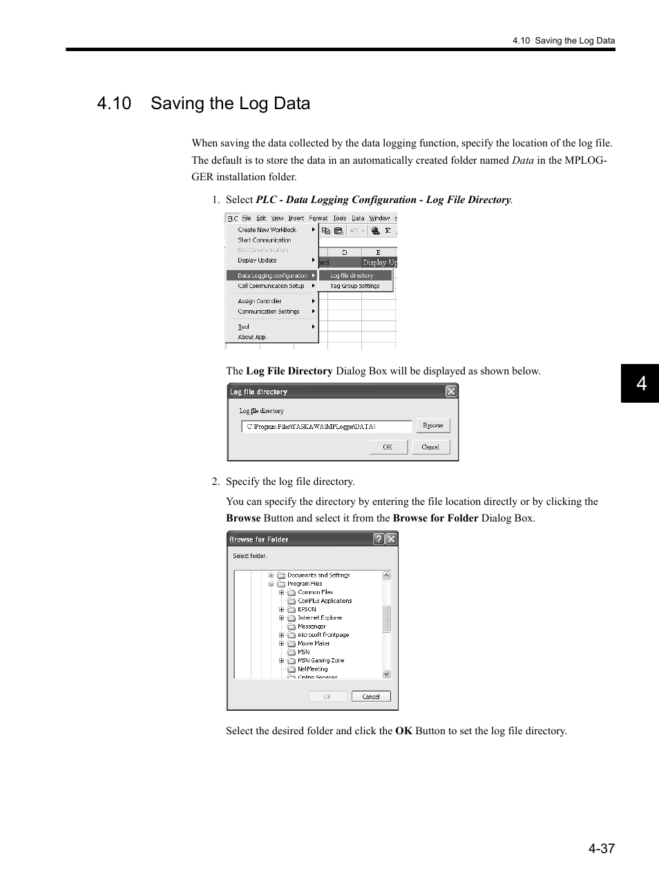 10 saving the log data | Yaskawa MP900 Series MPLOGGER User Manual | Page 67 / 126