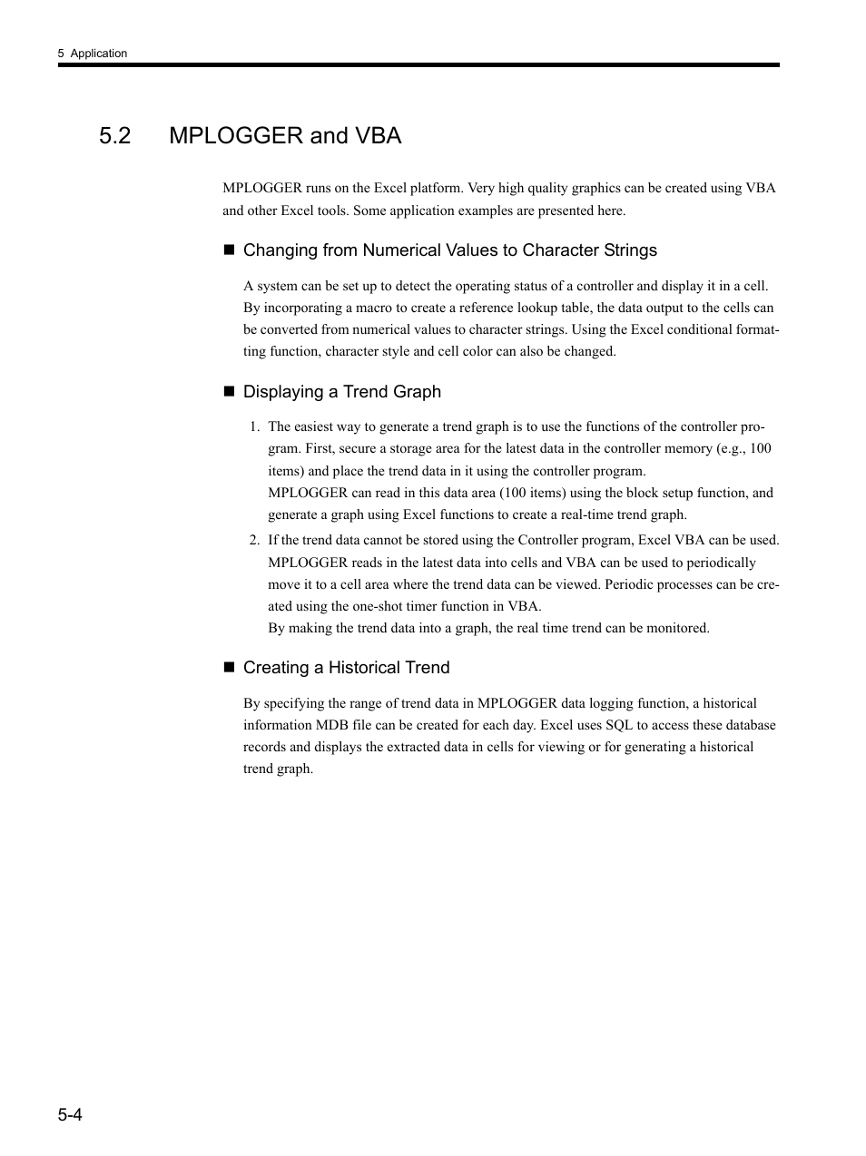 2 mplogger and vba | Yaskawa MP900 Series MPLOGGER User Manual | Page 80 / 126