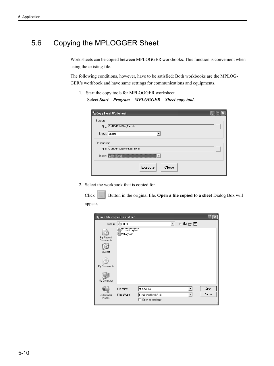 6 copying the mplogger sheet | Yaskawa MP900 Series MPLOGGER User Manual | Page 86 / 126