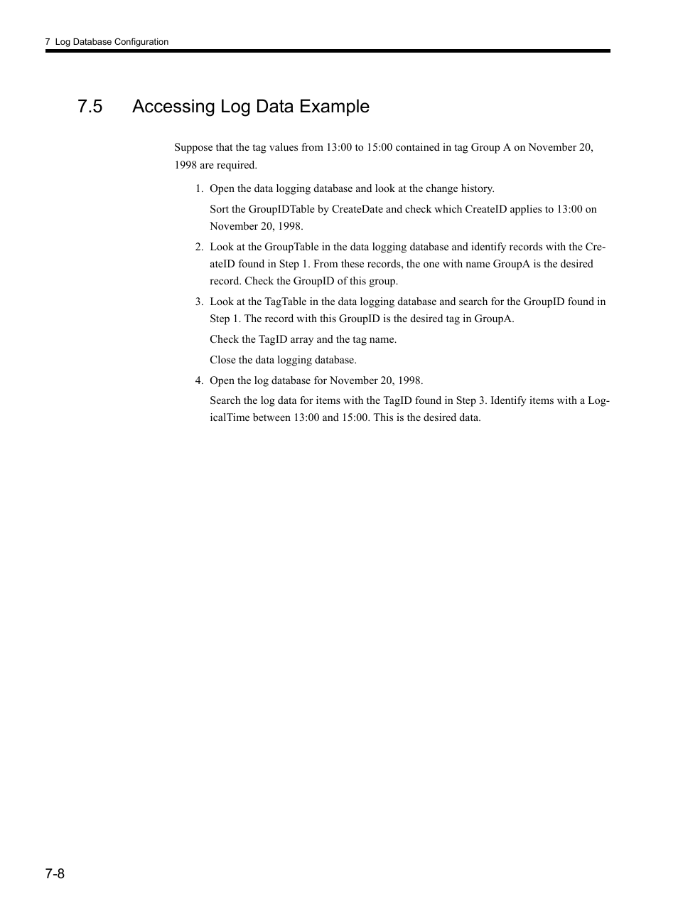 5 accessing log data example | Yaskawa MP900 Series MPLOGGER User Manual | Page 99 / 126