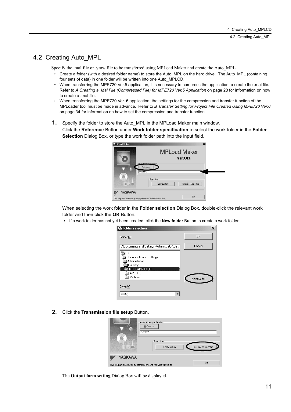 2 creating auto_mpl | Yaskawa MPLoad Maker User Manual | Page 11 / 38