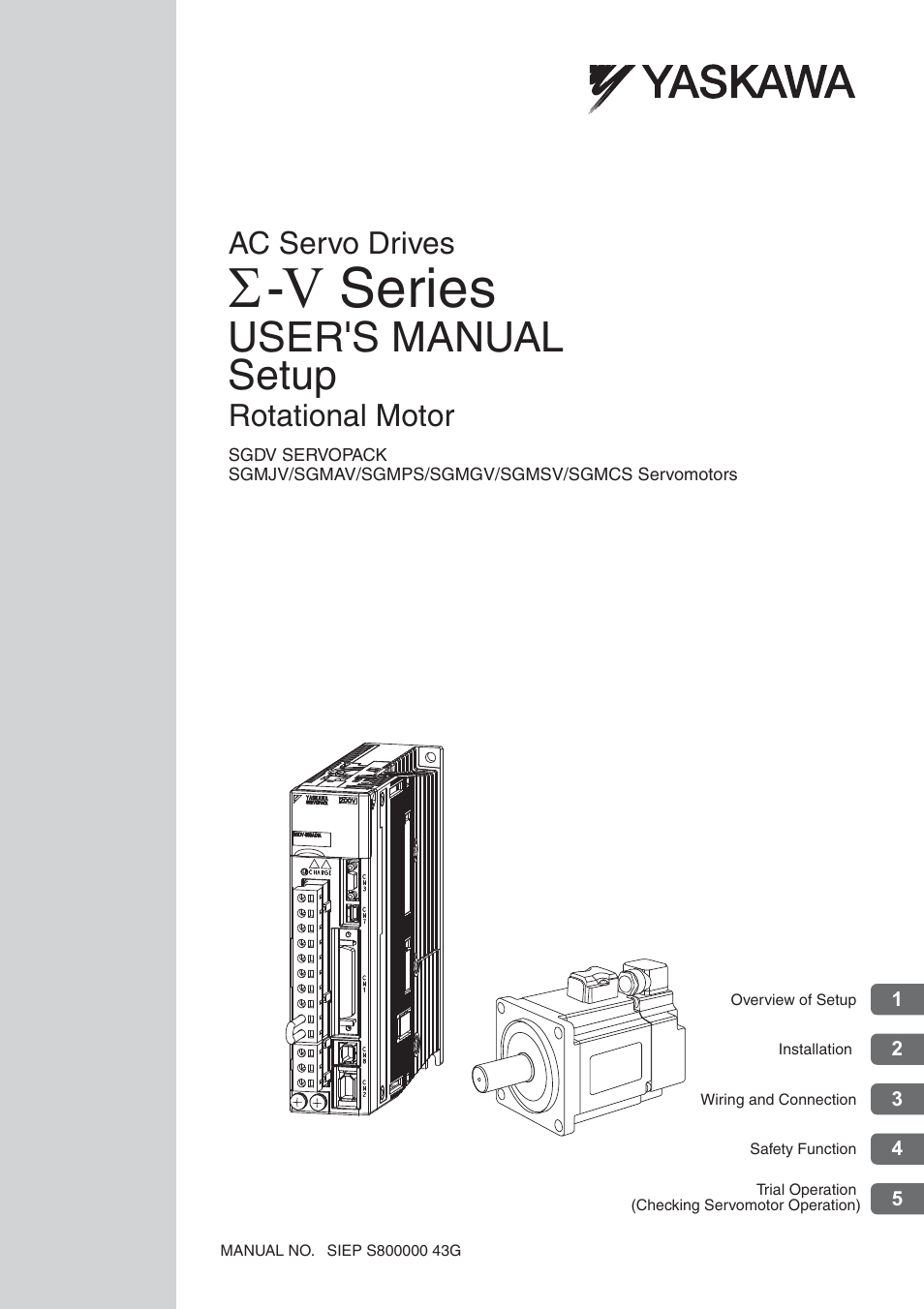 Yaskawa Sigma-5 User Manual: Setup for Rotary Motors User Manual | 113 pages