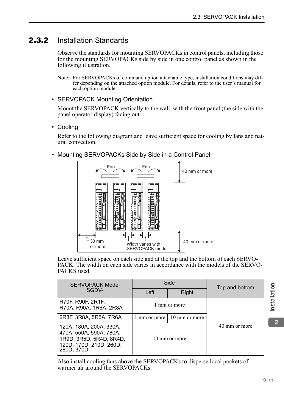 2 installation standards | Yaskawa Sigma-5 User Manual: Setup for Rotary Motors User Manual | Page 32 / 113