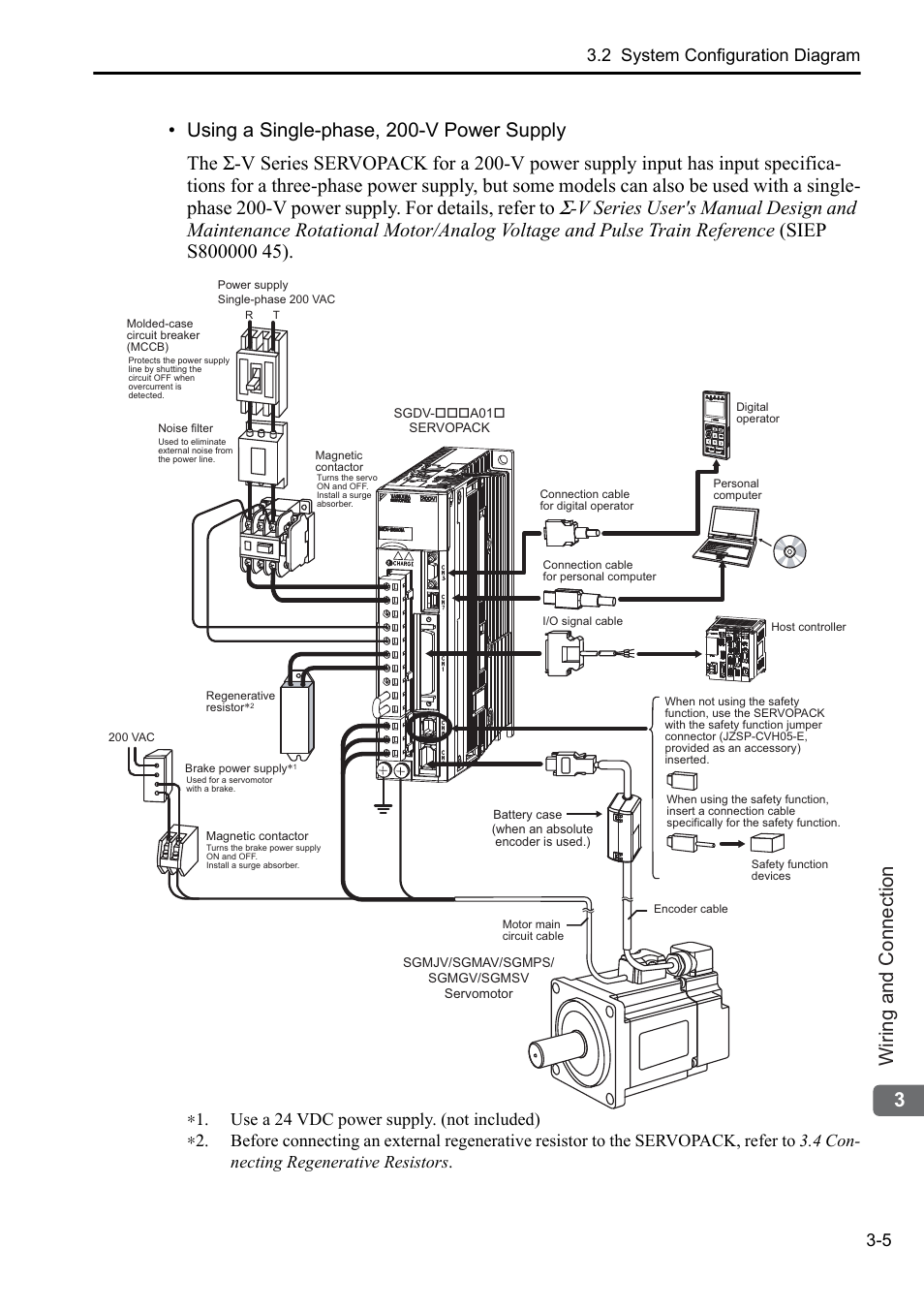 2 system configuration diagram 3-5 | Yaskawa Sigma-5 User Manual: Setup for Rotary Motors User Manual | Page 63 / 113