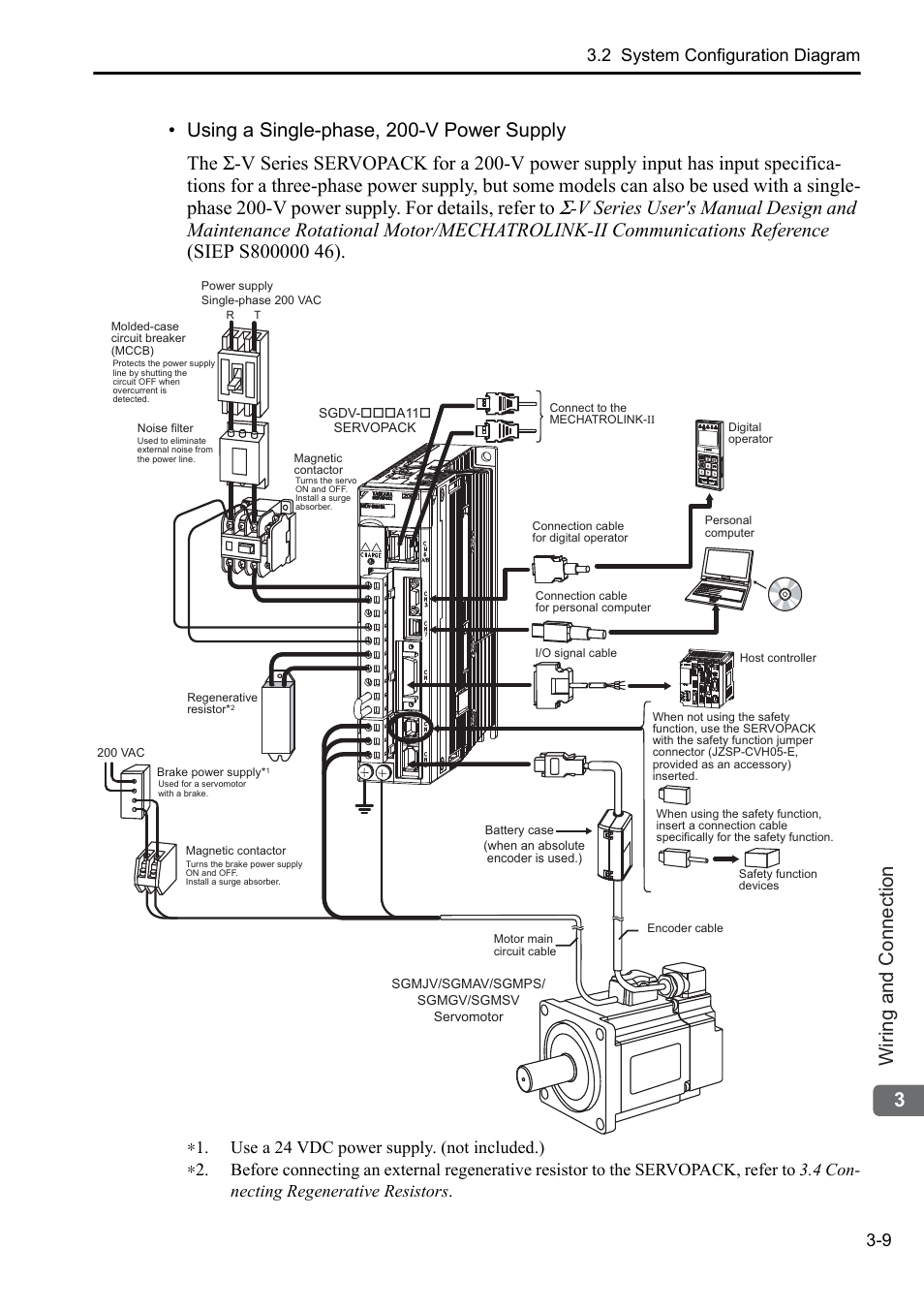 2 system configuration diagram 3-9 | Yaskawa Sigma-5 User Manual: Setup for Rotary Motors User Manual | Page 67 / 113