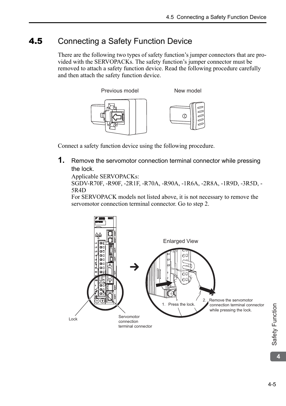 5 connecting a safety function device | Yaskawa Sigma-5 User Manual: Setup for Rotary Motors User Manual | Page 96 / 113