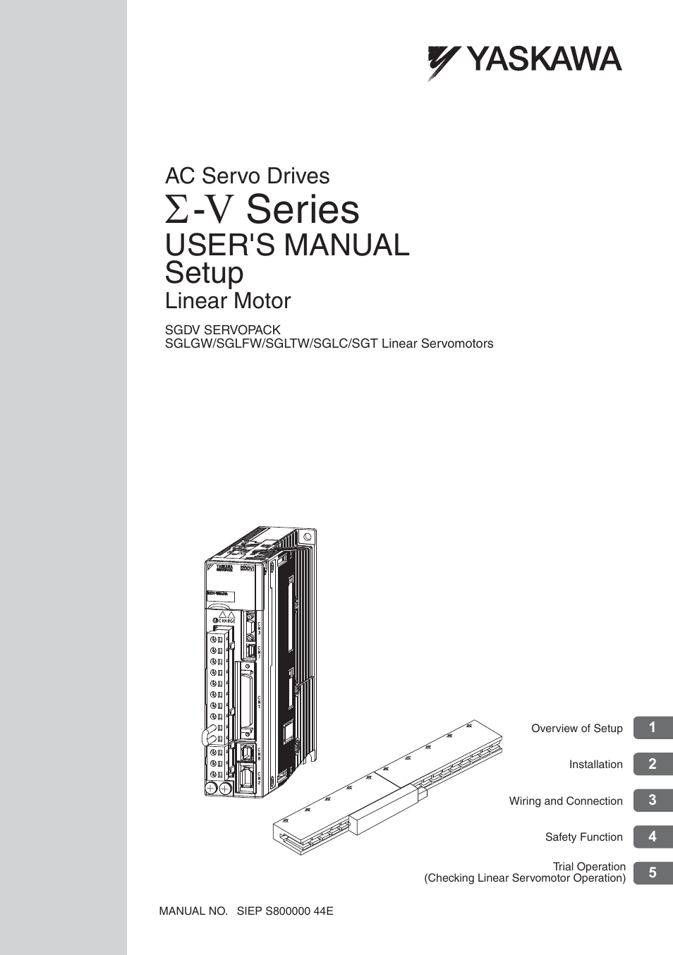 Yaskawa Sigma-5 User Manual: Setup for Linear Motors User Manual | 175 pages