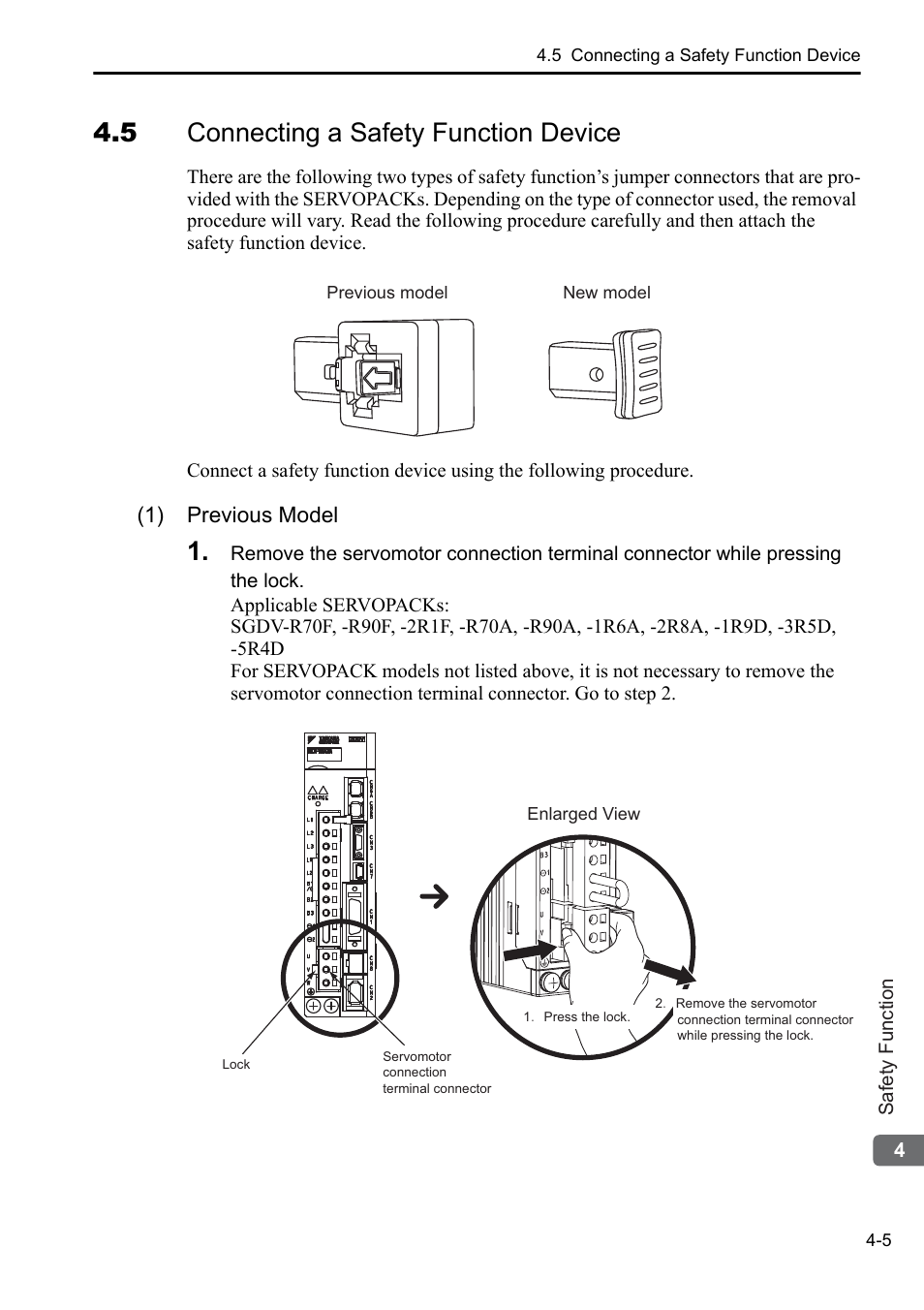 5 connecting a safety function device | Yaskawa Sigma-5 User Manual: Setup for Linear Motors User Manual | Page 134 / 175