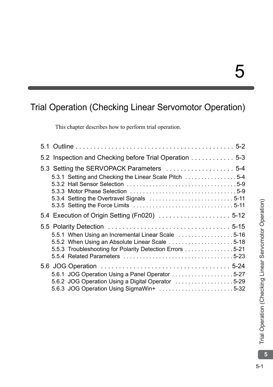 Yaskawa Sigma-5 User Manual: Setup for Linear Motors User Manual | Page 137 / 175