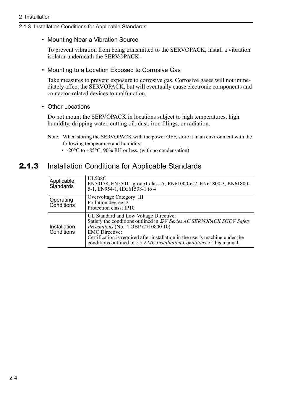 3 installation conditions for applicable standards | Yaskawa Sigma-5 User Manual: Setup for Linear Motors User Manual | Page 26 / 175