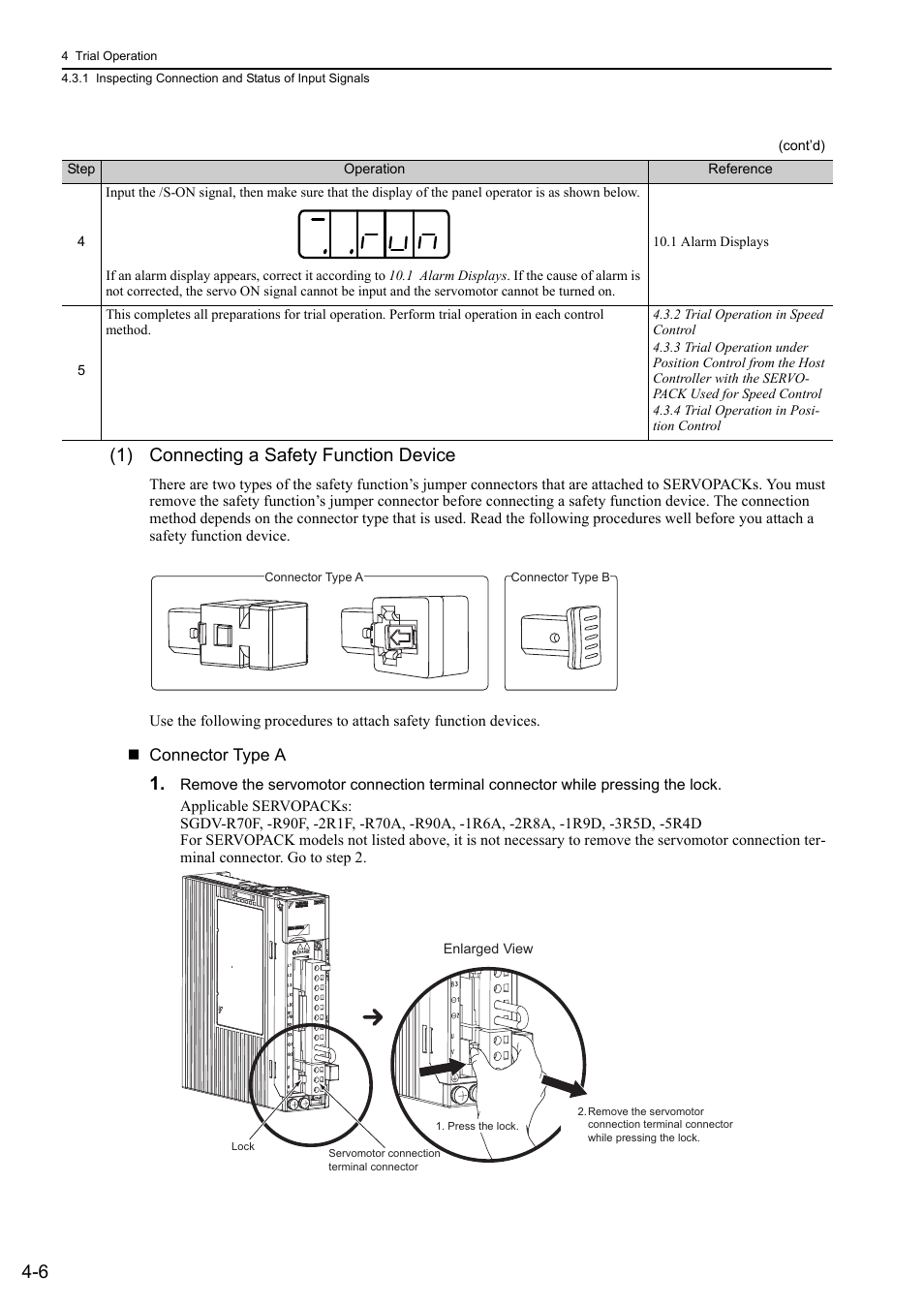 6 (1) connecting a safety function device, Analog | Yaskawa Sigma-5 User Manual: Design and Maintenance - Rotary Motors - Analog Voltage and Pulse Train Reference User Manual | Page 104 / 423