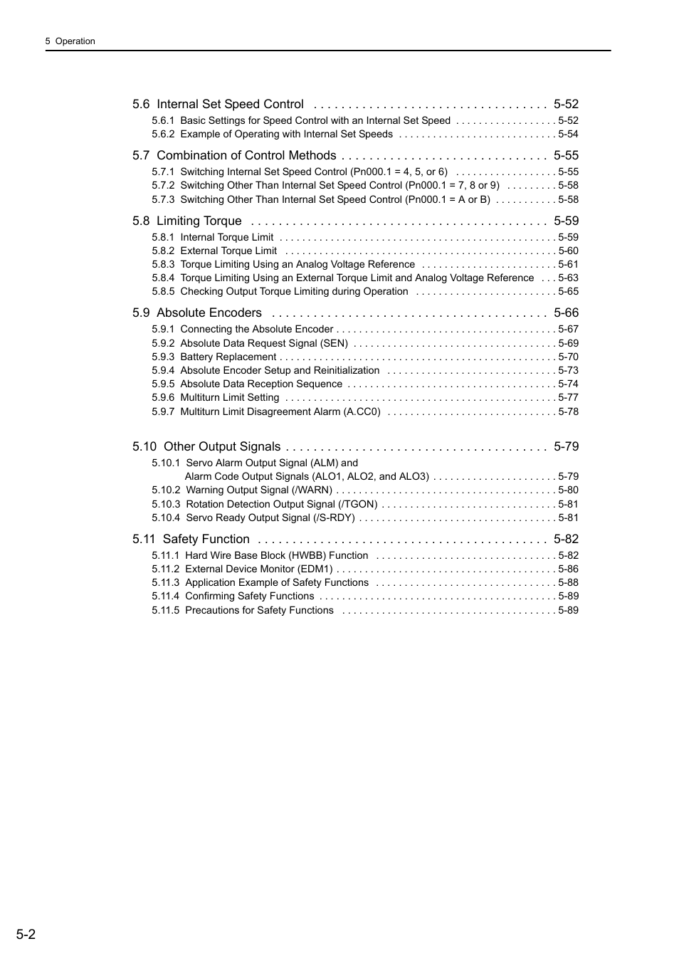 Yaskawa Sigma-5 User Manual: Design and Maintenance - Rotary Motors - Analog Voltage and Pulse Train Reference User Manual | Page 116 / 423