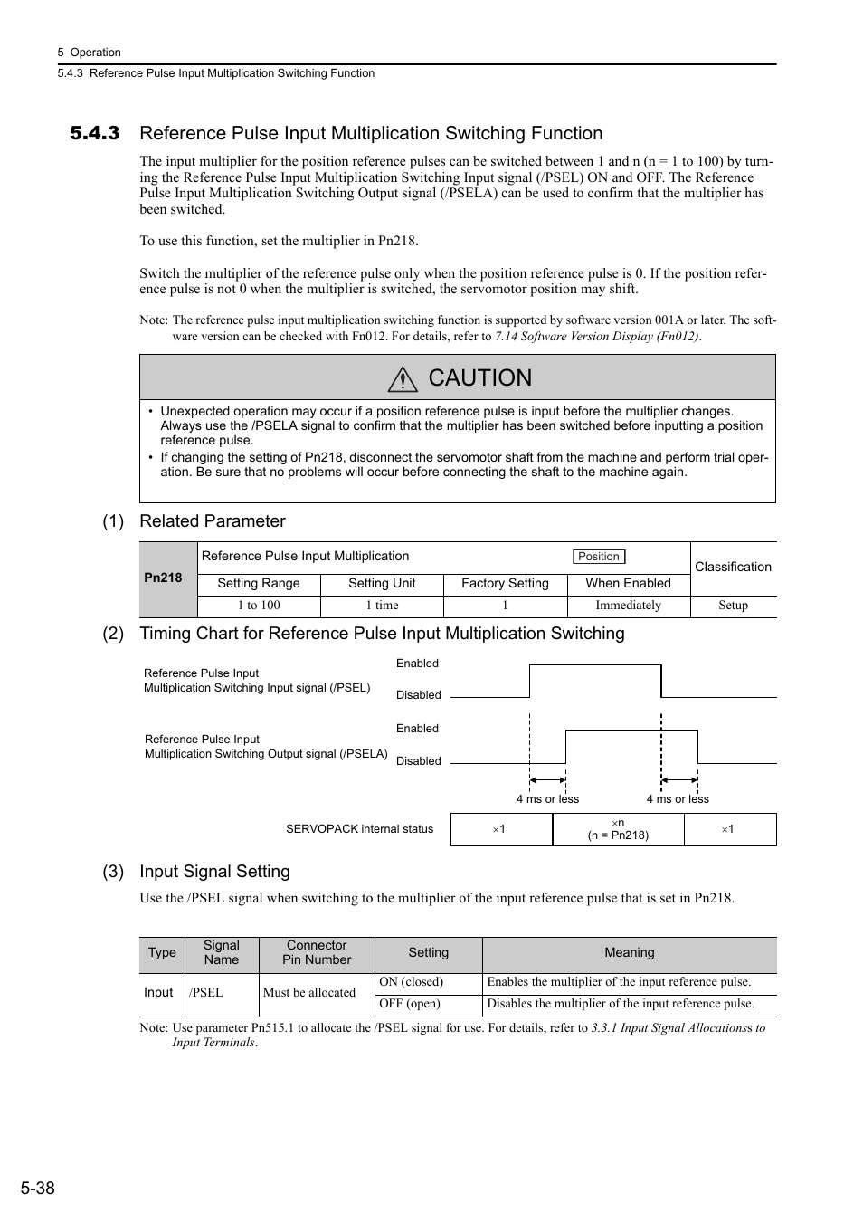 Caution, Analog | Yaskawa Sigma-5 User Manual: Design and Maintenance - Rotary Motors - Analog Voltage and Pulse Train Reference User Manual | Page 152 / 423