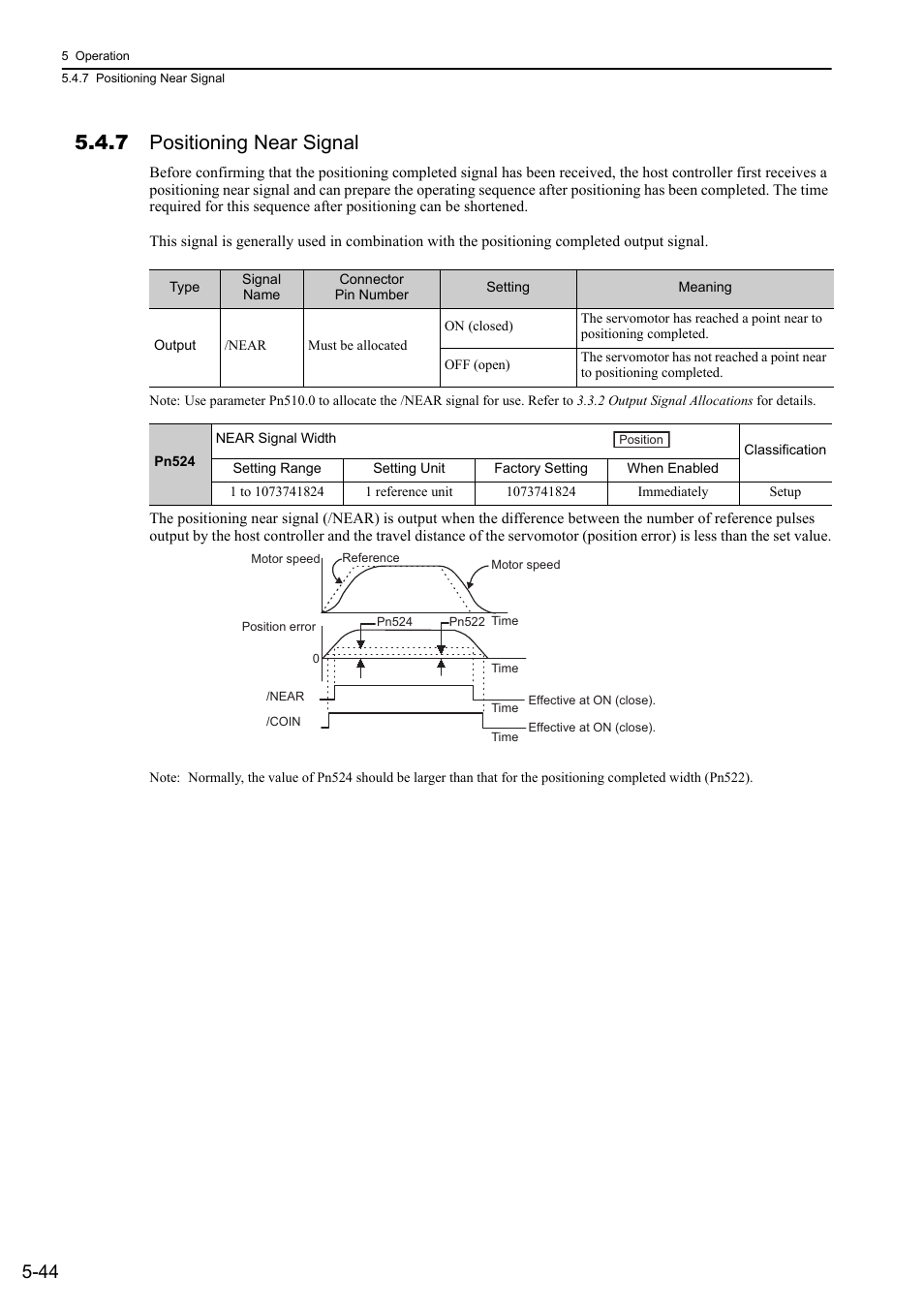 7 positioning near signal | Yaskawa Sigma-5 User Manual: Design and Maintenance - Rotary Motors - Analog Voltage and Pulse Train Reference User Manual | Page 158 / 423