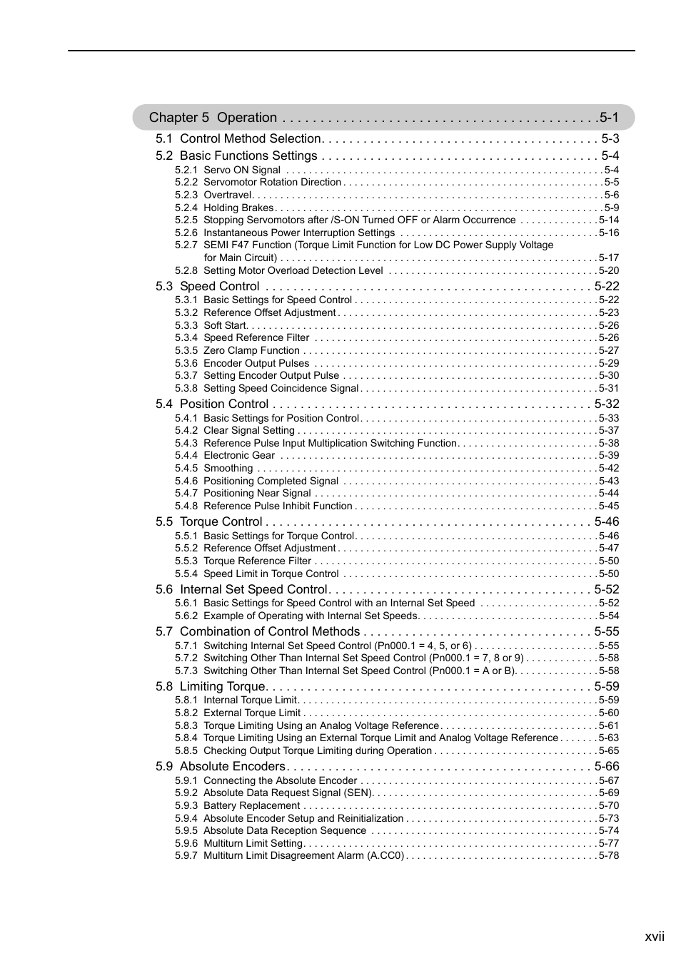 Yaskawa Sigma-5 User Manual: Design and Maintenance - Rotary Motors - Analog Voltage and Pulse Train Reference User Manual | Page 17 / 423