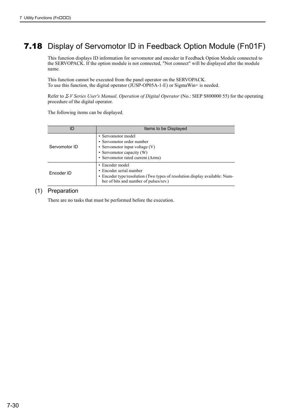 1) preparation | Yaskawa Sigma-5 User Manual: Design and Maintenance - Rotary Motors - Analog Voltage and Pulse Train Reference User Manual | Page 307 / 423