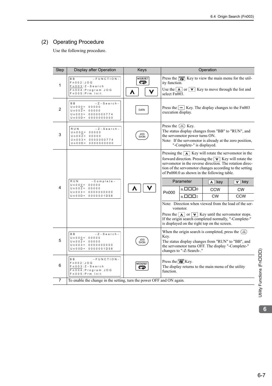 2) operating procedure | Yaskawa Sigma-5 User Manual: Design and Maintenance - Rotary Motors - MECHATROLINK-II Communications Reference User Manual | Page 234 / 376