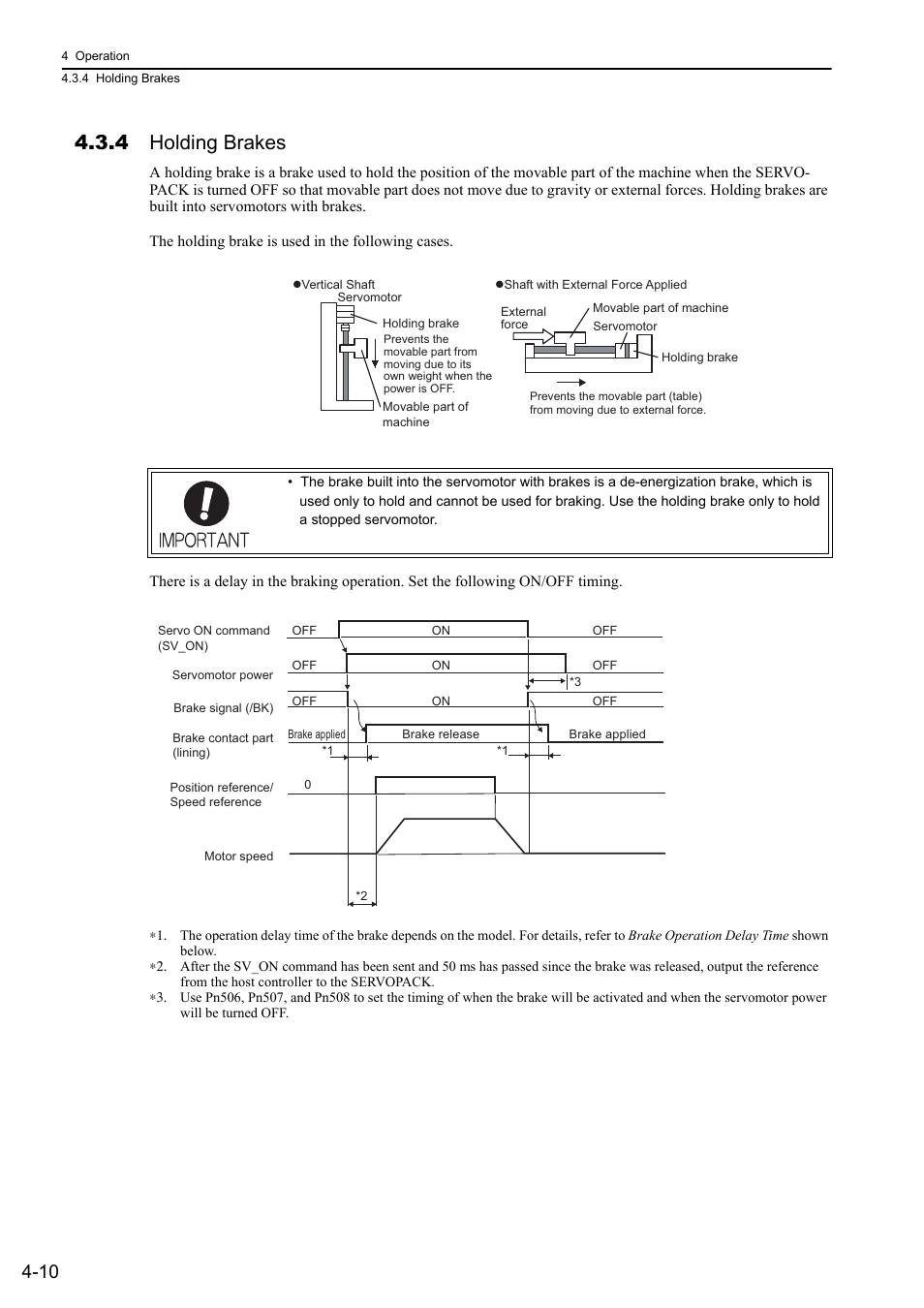 4 holding brakes, Rotation, Mecha | Yaskawa Sigma-5 User Manual: Design and Maintenance - Rotary Motors - MECHATROLINK-II Communications Reference User Manual | Page 95 / 376