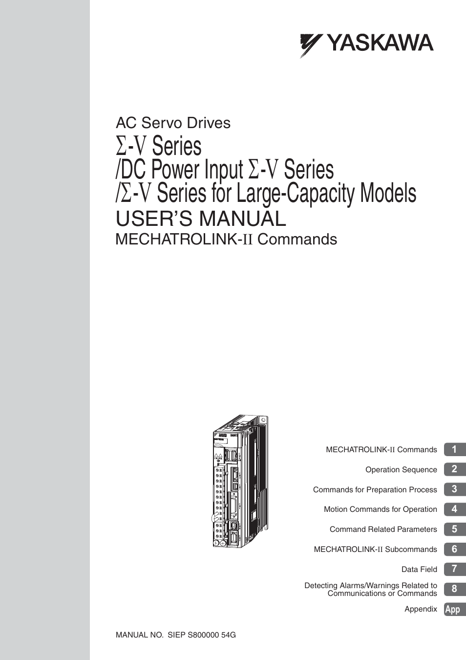Yaskawa Sigma-5 User Manual: MECHATROLINK-II Commands User Manual | 142 pages