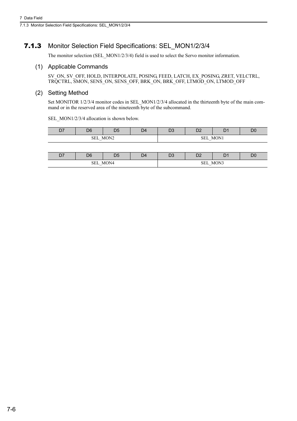 1) applicable commands, 2) setting method | Yaskawa Sigma-5 User Manual: MECHATROLINK-II Commands User Manual | Page 125 / 142