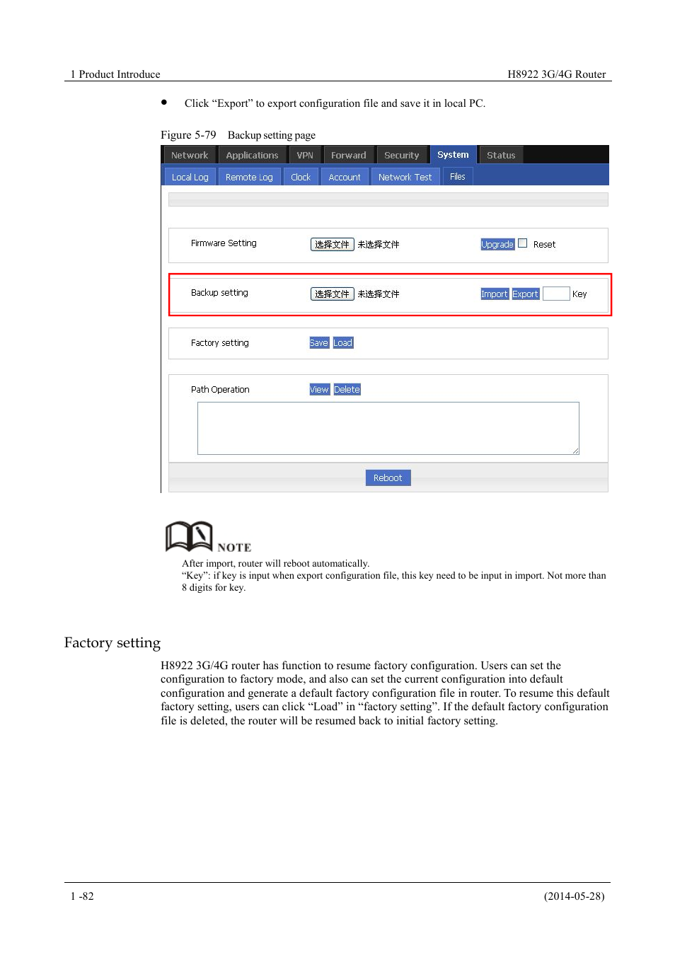 Factory setting | Hongdian H8922 Dual SIM Single Module User Manual | Page 118 / 145