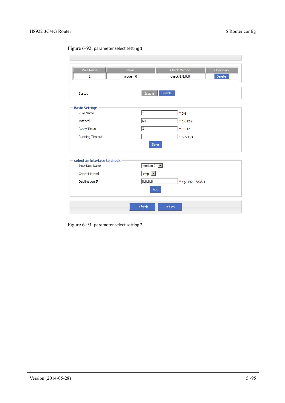 Figure 6-92 parameter select setting 1, Figure 6-93 parameter select setting 2 | Hongdian H8922 Dual SIM Single Module User Manual | Page 131 / 145