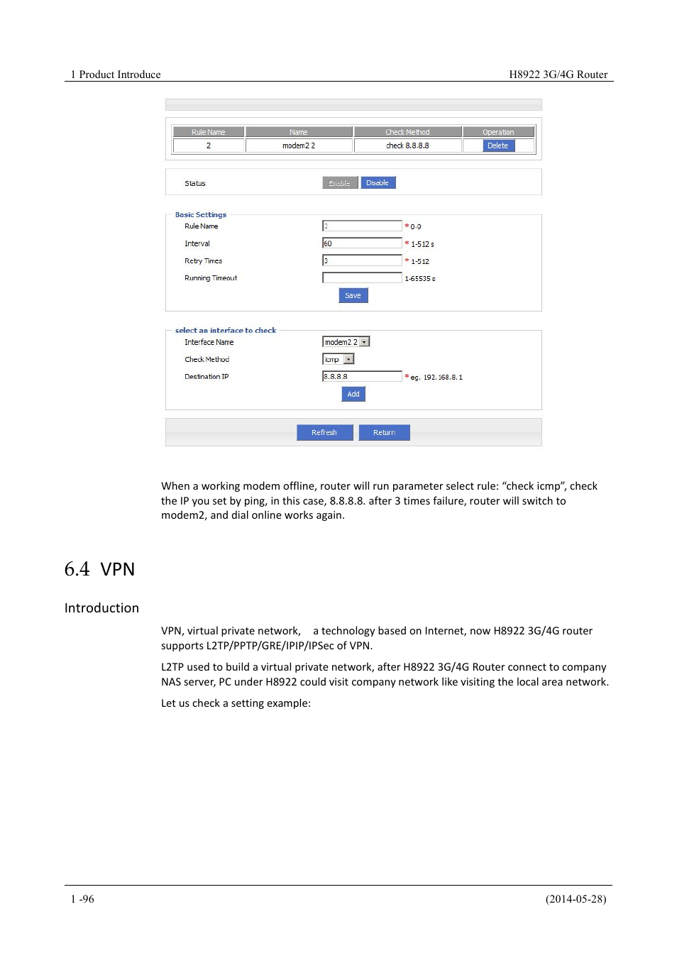 4 vpn | Hongdian H8922 Dual SIM Single Module User Manual | Page 132 / 145