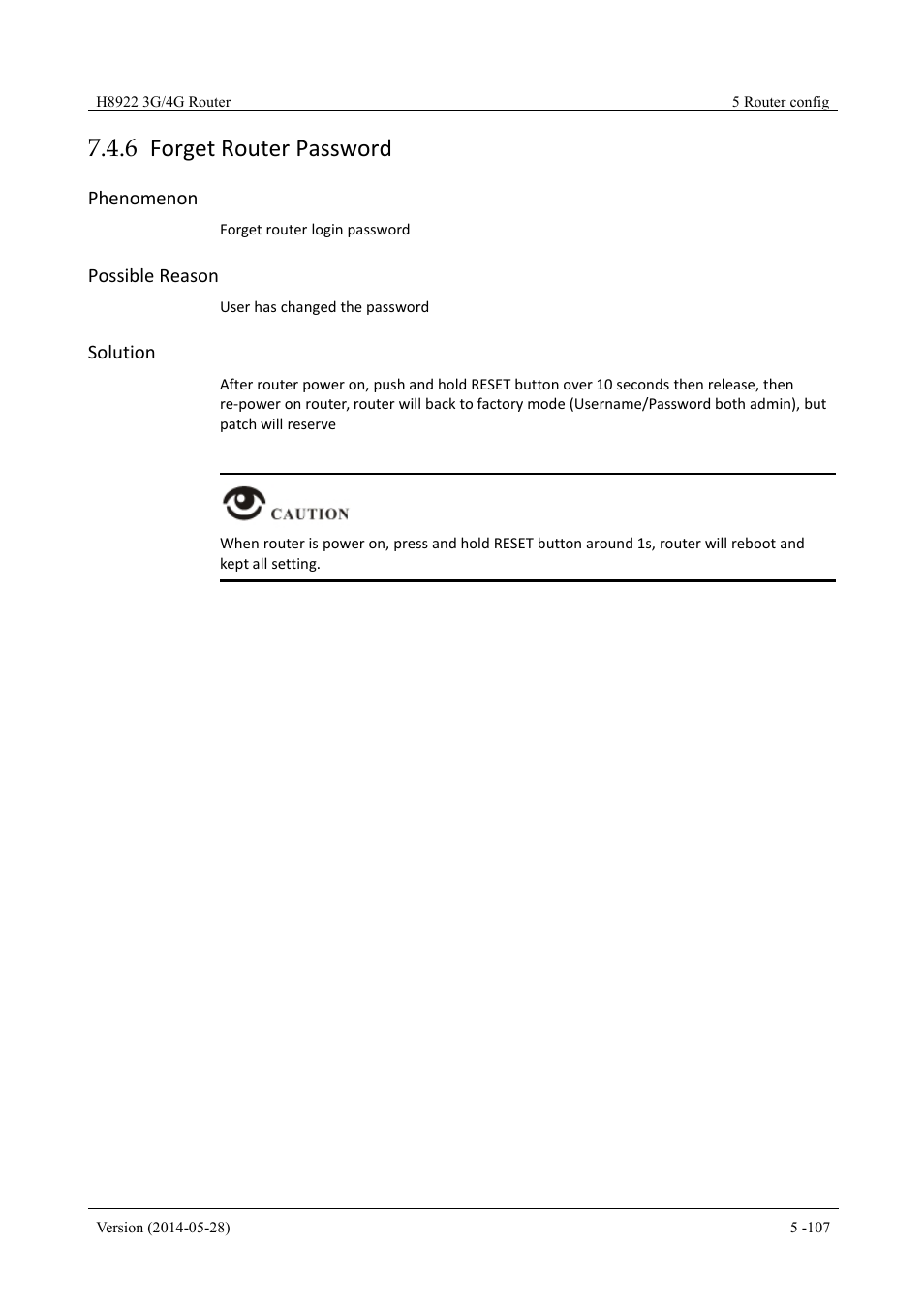 Forgetrouterpassword, 6 forget router password | Hongdian H8922 Dual SIM Single Module User Manual | Page 143 / 145