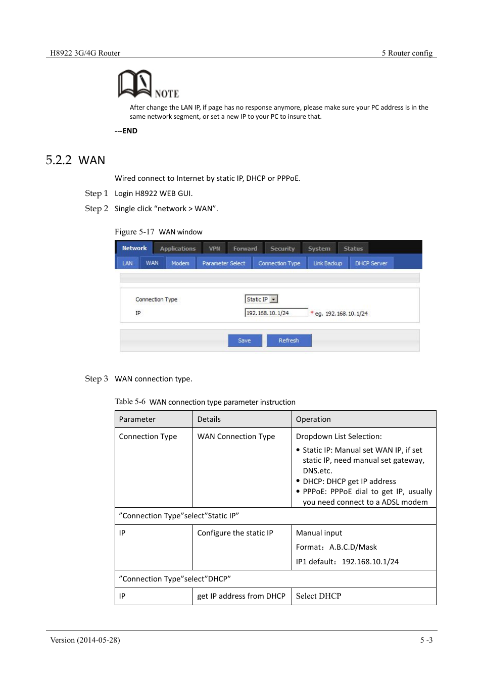 2 wan, Figure 5-17 wan window | Hongdian H8922 Dual SIM Single Module User Manual | Page 39 / 145