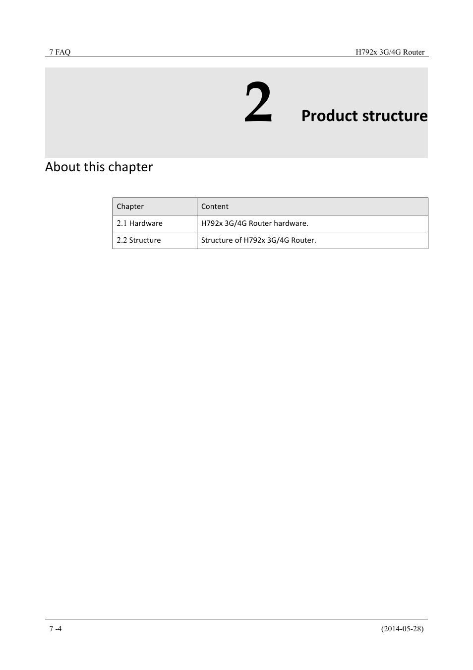 Productstructure, 2 product structure, Product structure | Hongdian H7921/H7920 Basic 3G/4G Router User Manual | Page 20 / 129