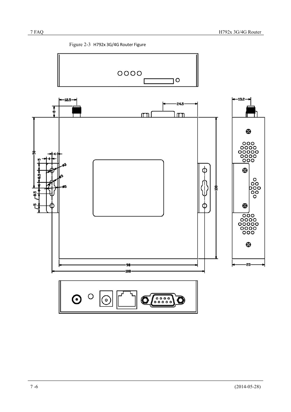 Figure 2-3 h792x 3g/4g router figure | Hongdian H7921/H7920 Basic 3G/4G Router User Manual | Page 22 / 129