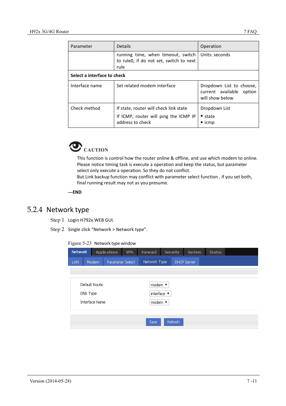 Networktype, 4 network type, Figure 5-23 network type window | Hongdian H7921/H7920 Basic 3G/4G Router User Manual | Page 45 / 129