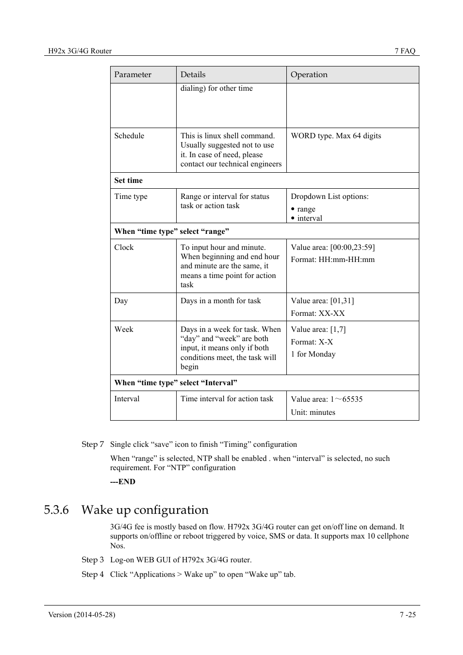 Wakeupconfiguration, 6 wake up configuration | Hongdian H7921/H7920 Basic 3G/4G Router User Manual | Page 59 / 129