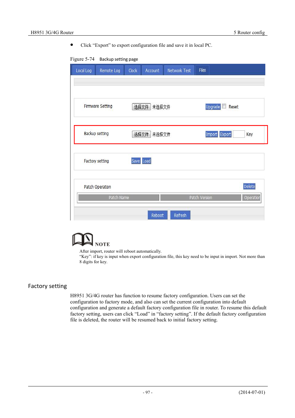 Factory setting | Hongdian H8951 3G/4G Wi-Fi router User Manual | Page 113 / 139