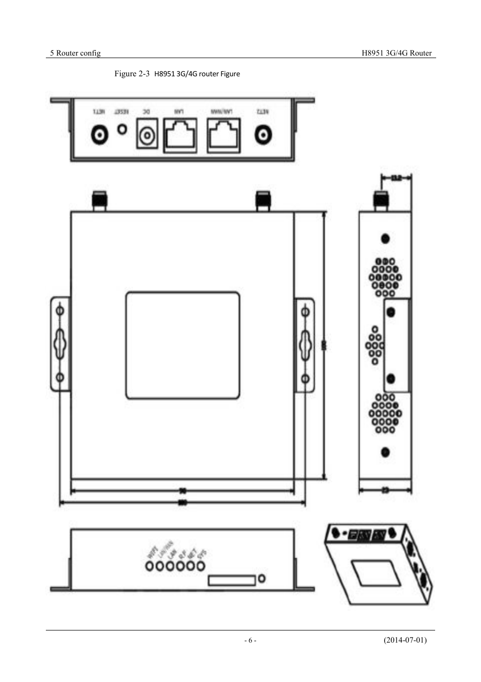 Figure 2-3 h8951 3g/4g router figure | Hongdian H8951 3G/4G Wi-Fi router User Manual | Page 22 / 139