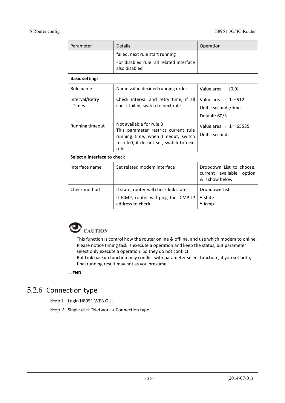 Connectiontype, 6 connection type | Hongdian H8951 3G/4G Wi-Fi router User Manual | Page 52 / 139