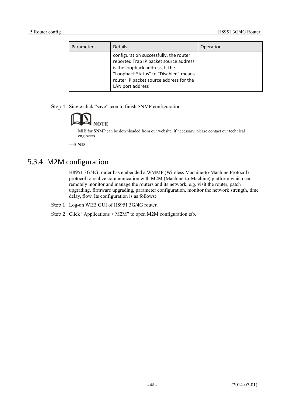 M2mconfiguration, 4 m2m configuration | Hongdian H8951 3G/4G Wi-Fi router User Manual | Page 64 / 139