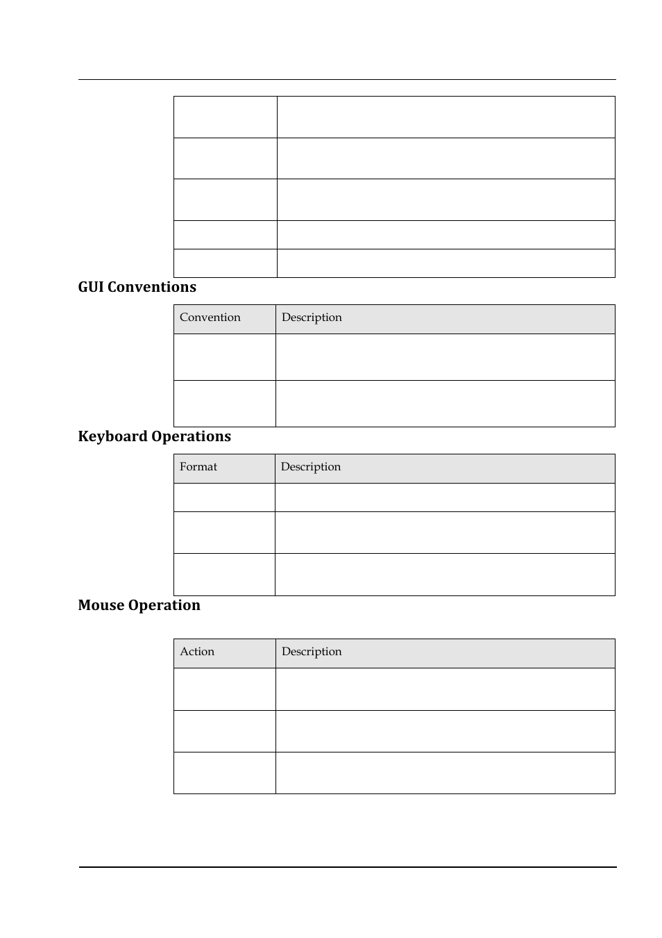 Gui conventions, Keyboard operations, Mouse operation | Hongdian H3324 4CH HDD MDVR User Manual | Page 5 / 60