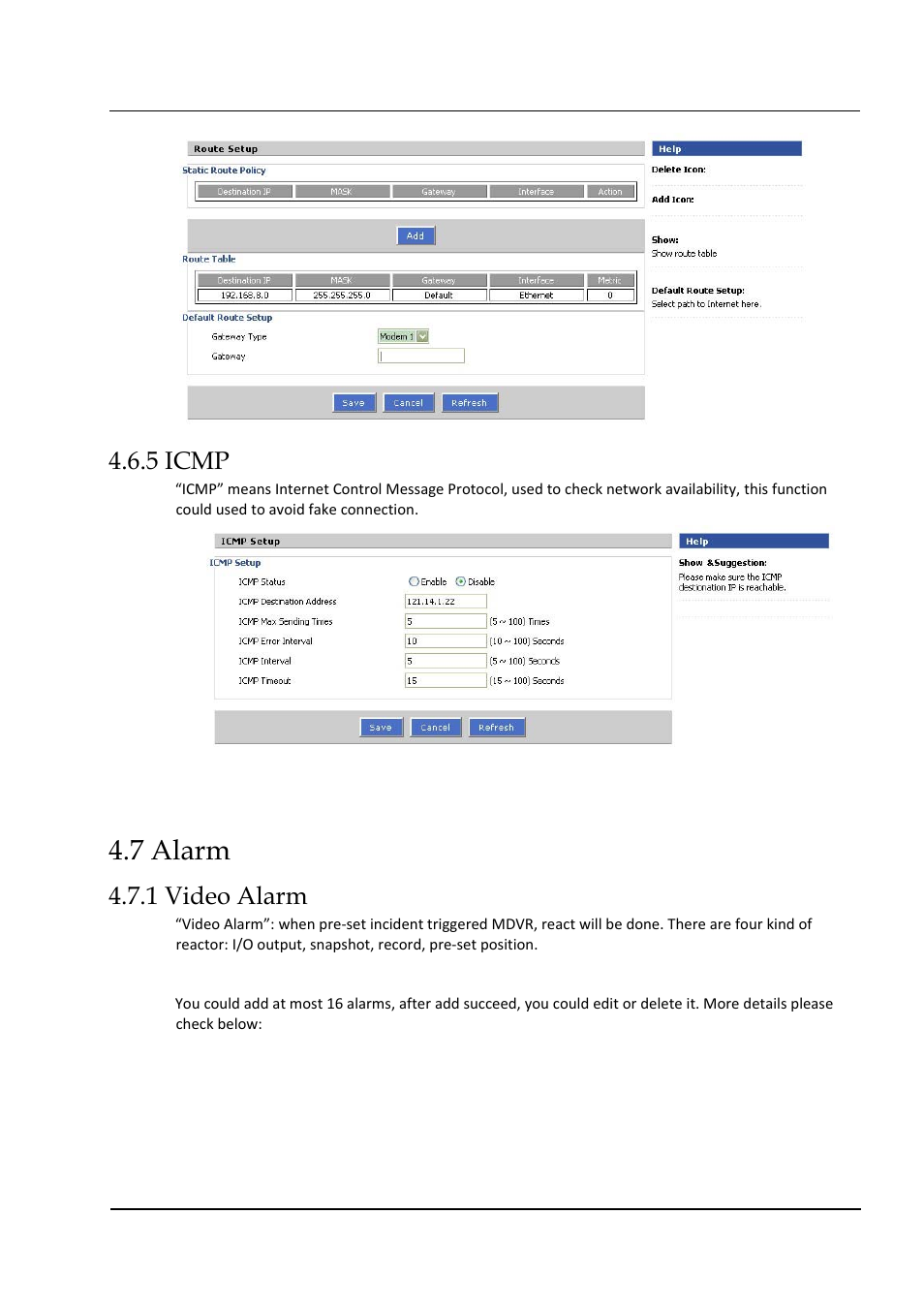 7 alarm, 5 icmp, 1 video alarm | Hongdian H3324 4CH HDD MDVR User Manual | Page 52 / 60