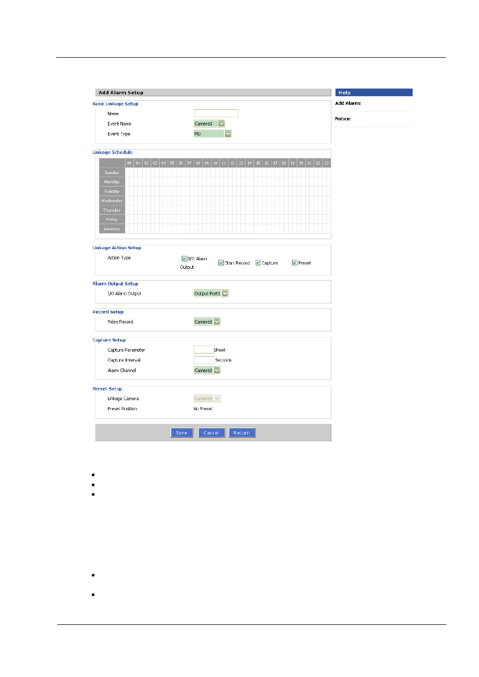 Figure 3-21 alarm setting | Hongdian H3201 1CH SD DVS User Manual | Page 43 / 54