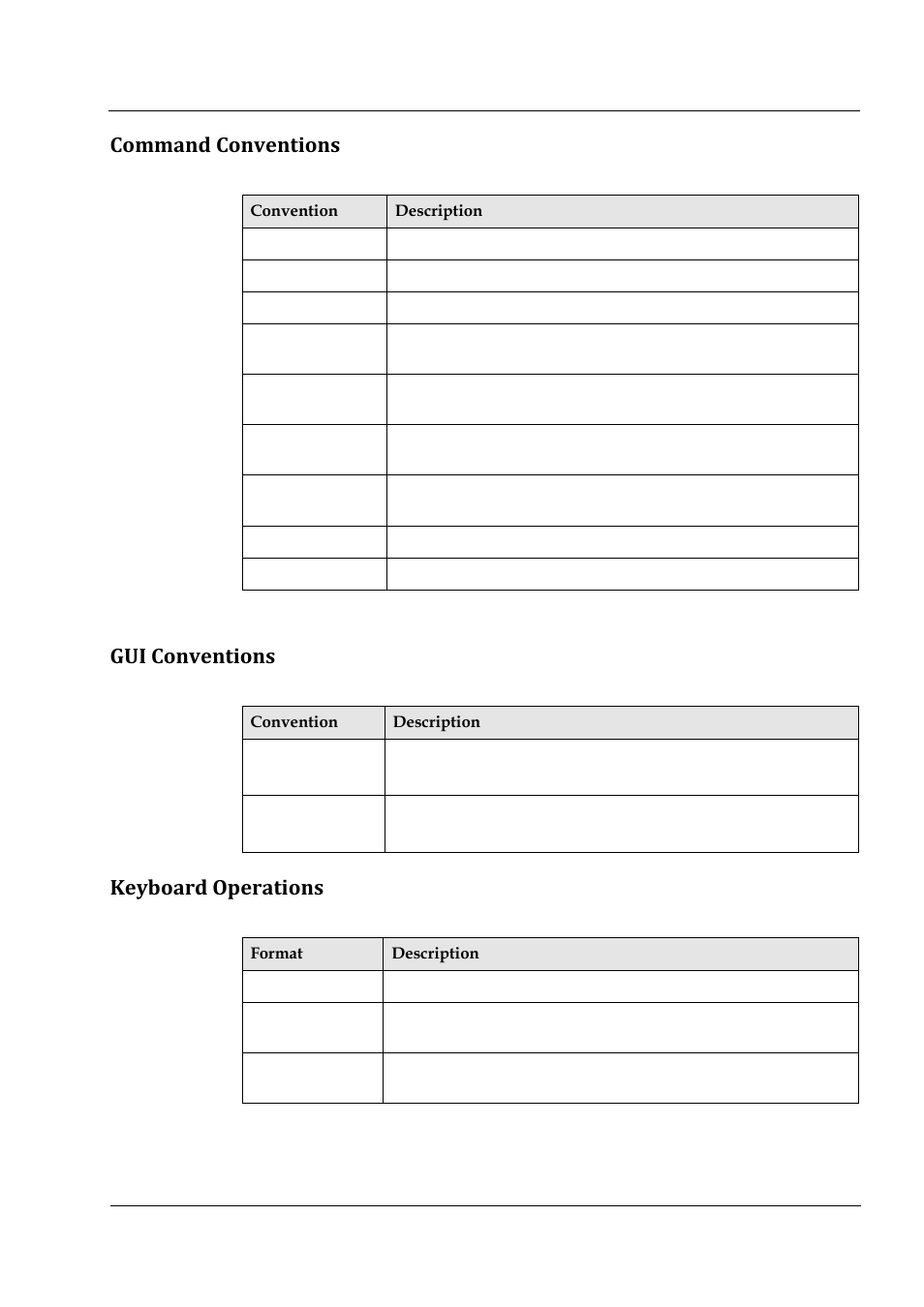 Command conventions, Gui conventions, Keyboard operations | Hongdian H3201 1CH SD DVS User Manual | Page 5 / 54