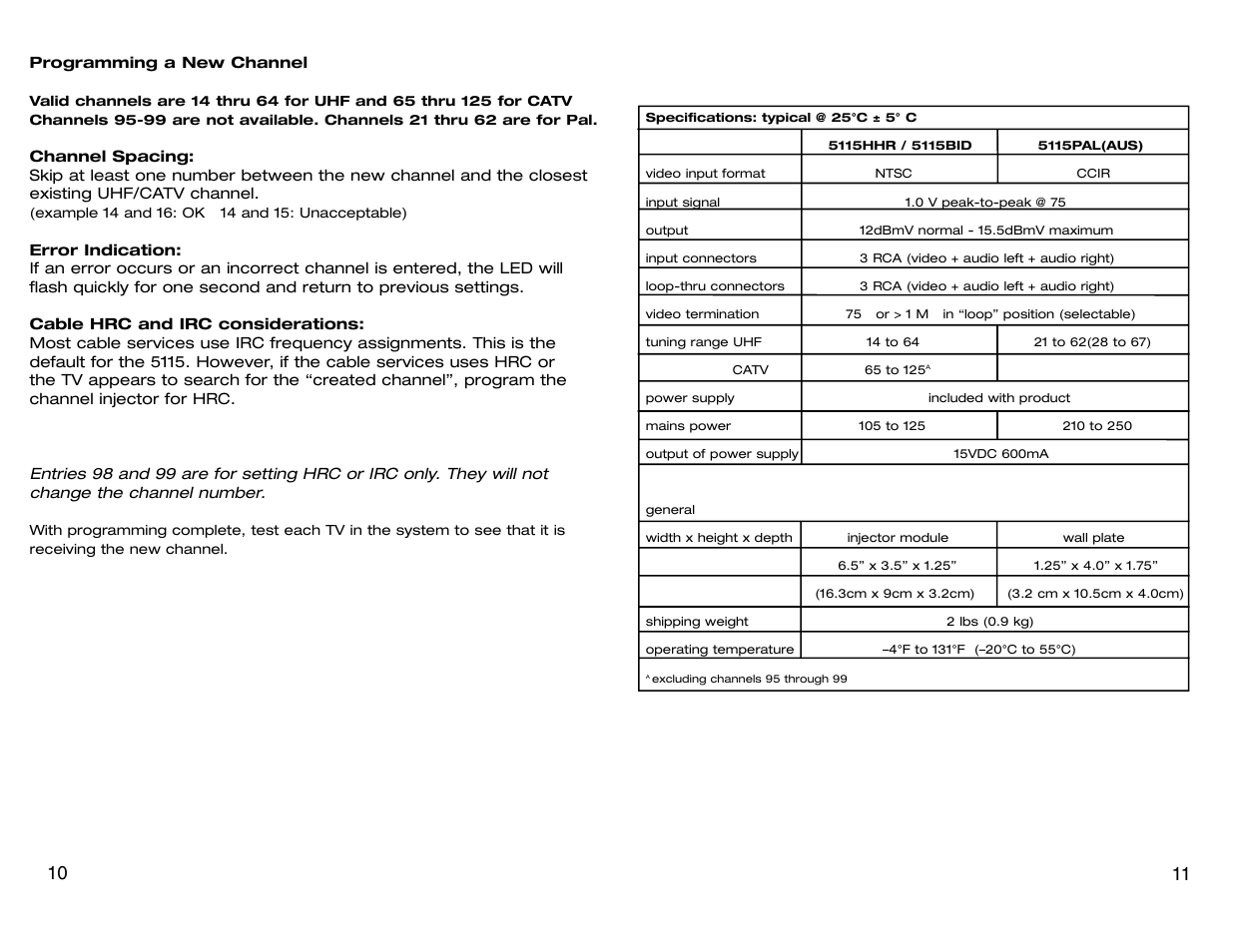 Channel Plus 5115BID User Manual | Page 6 / 6