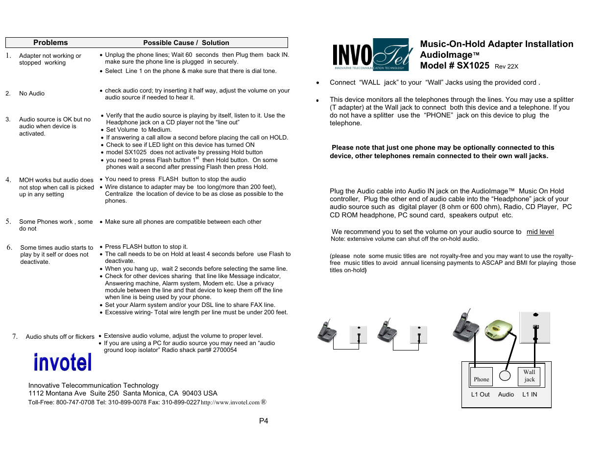 Invotel SX1025 User Manual | 2 pages