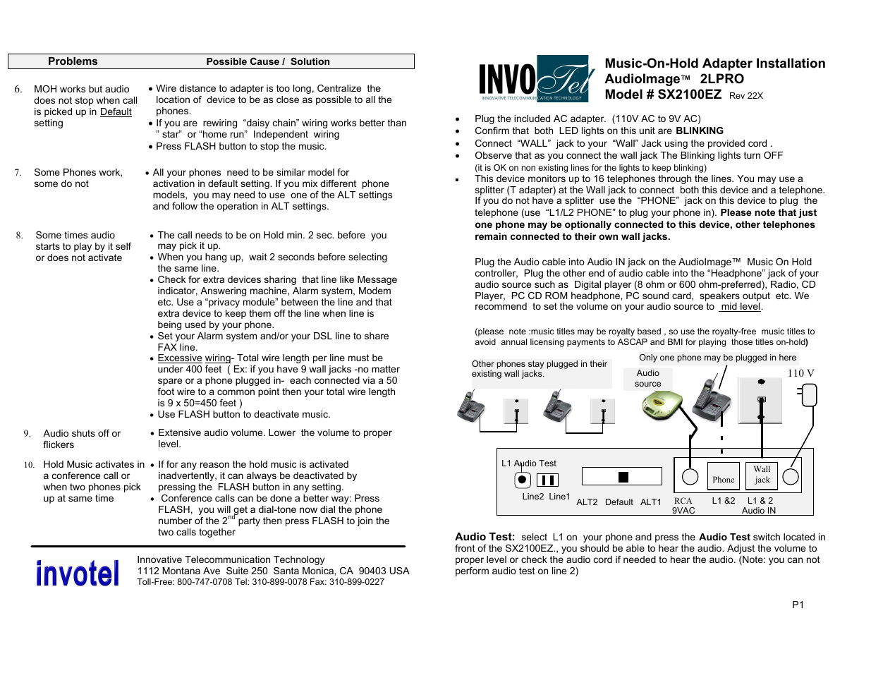 Invotel SX2100EZ User Manual | 4 pages