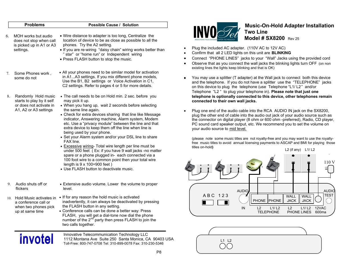 Invotel SX8200 User Manual | 4 pages