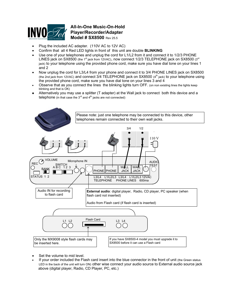 Invotel SX8500 User Manual | 12 pages